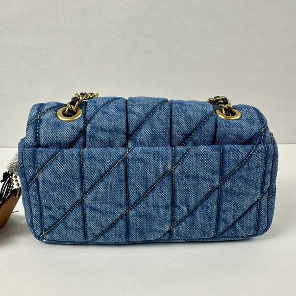 Coach Tabby CR701 Denim Brass/Indigo Shoulder Bag 20 With Quilting - Picture 8 of 14
